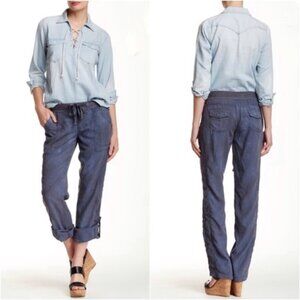 Marrakech Blue Gray Charlotte Roll Tab Tencil Pants Anthropologie